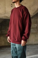 画像2: [NEW] Hanes crew neck sweat shirt -MAROON- (2)