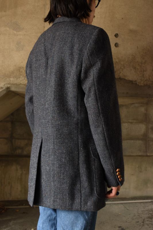 80's-90's tweed tailored jacket 